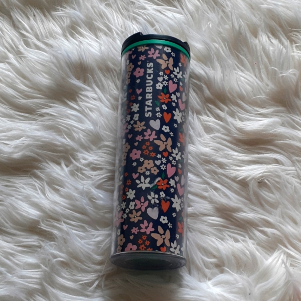 Starbucks 2018 16 Oz. Floral Heart Tumbler